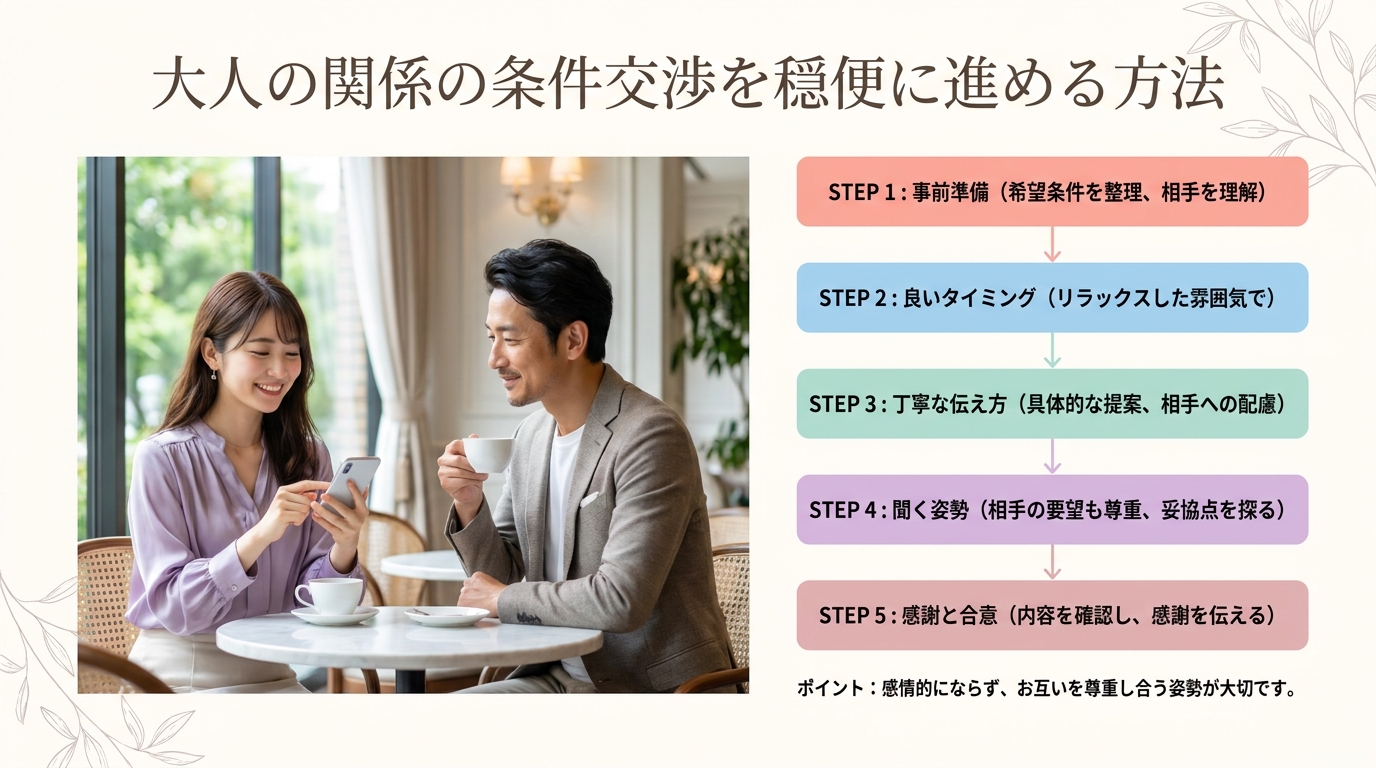 大人の関係の条件交渉を穏便に進める方法
