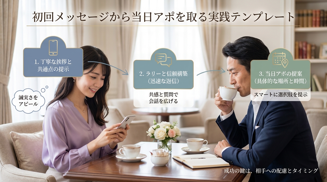 初回メッセージから当日アポを取る実践テンプレート