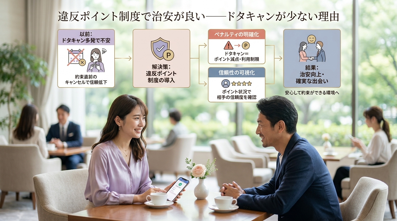 違反ポイント制度で治安が良い——ドタキャンが少ない理由