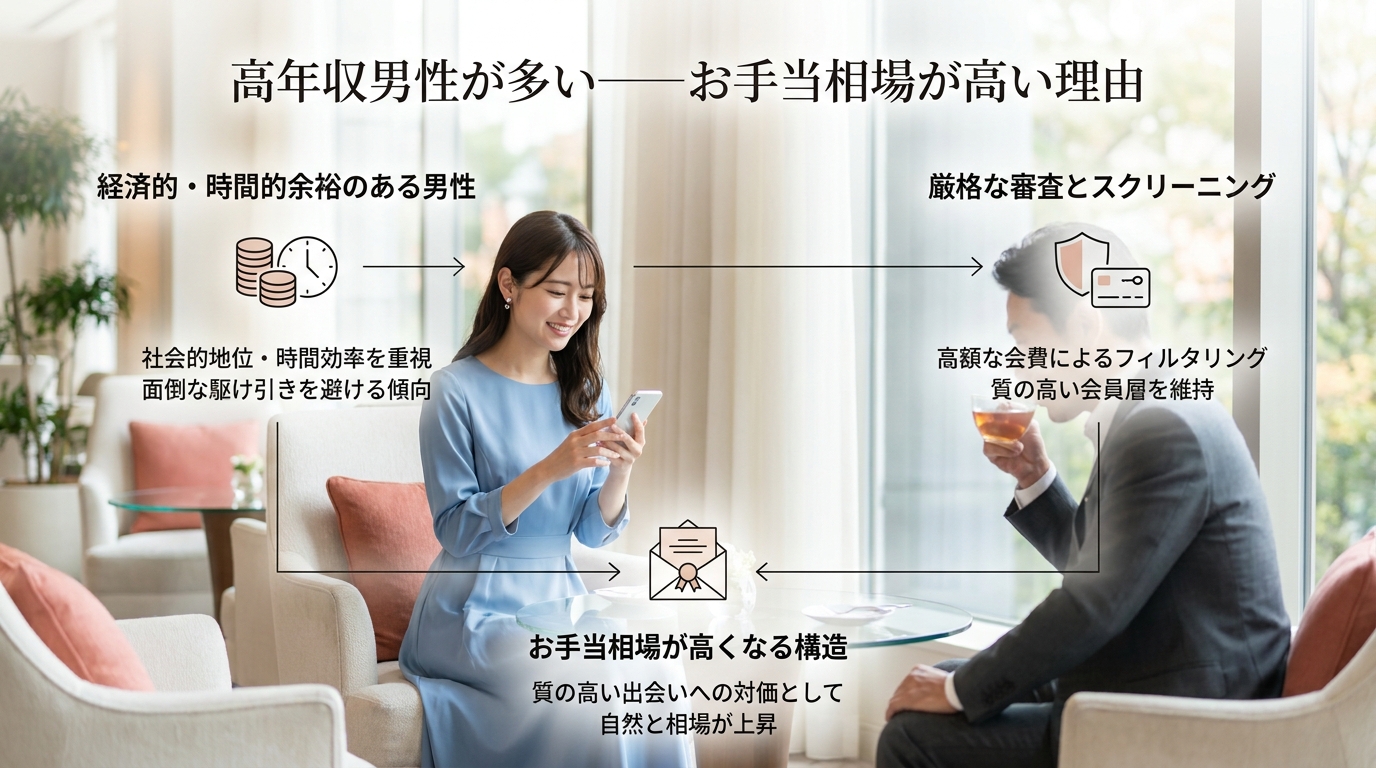 高年収男性が多い——お手当相場が高い理由